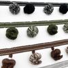 1/2/3M Tassel Fringe Lace Trim Ribbon Sofa Curtain Tablecloth Diy Decorative Pom Pom Ball Fringe Lace Edging Upholstery Crafts