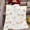 Dachshund Cherry Bow Print Flannel Blanket Warm Soft Halloween Christmas Couch Warm Cozy Decorative Decor Gift for All Season