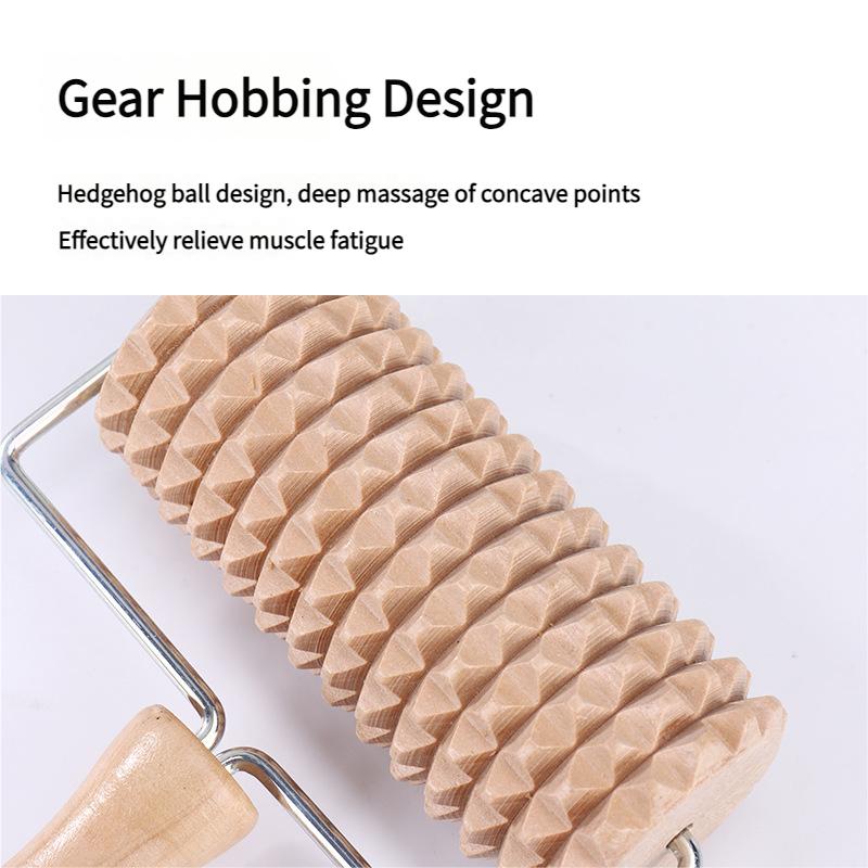 Drewniany ręczny masażer rolkowy do stóp, twarzy, szyi, pleców, ulga, naturalny patyczek do akupresury z ergonomicznym uchwytem, narzędzie do łagodzenia bólu mięśni