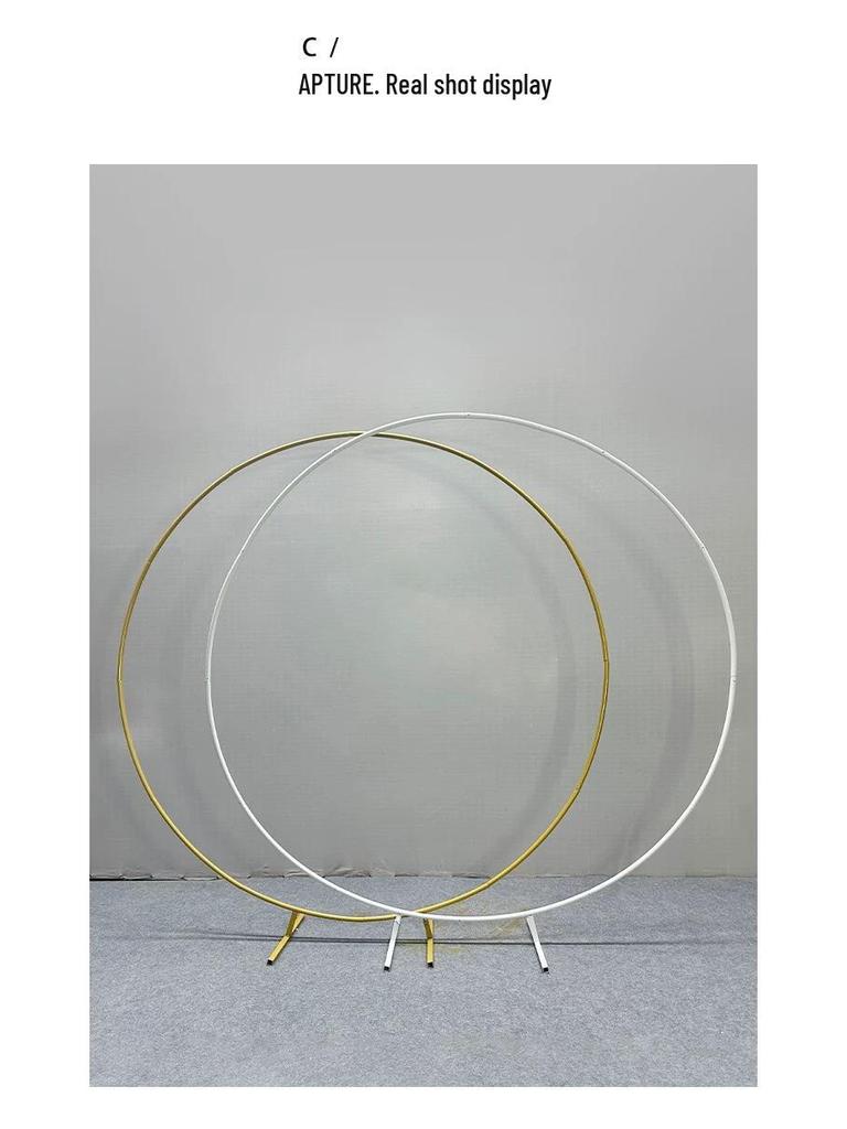 Round Balloon Arch Stand for Outdoor Wedding Celebrations - Wrought Iron Ring Decoration in Stock