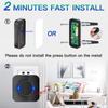 Wireless Doorbells,55 Melodies 5-level Volume And,ip55 Waterproof,with 300 Meters,led Flash,plug-in-black