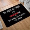 German Text Humorous Doormat "Doorbell Processing Request", Ultra Soft Flannel Non-Slip Fade-Resistant Rug for Multi-Room Decor