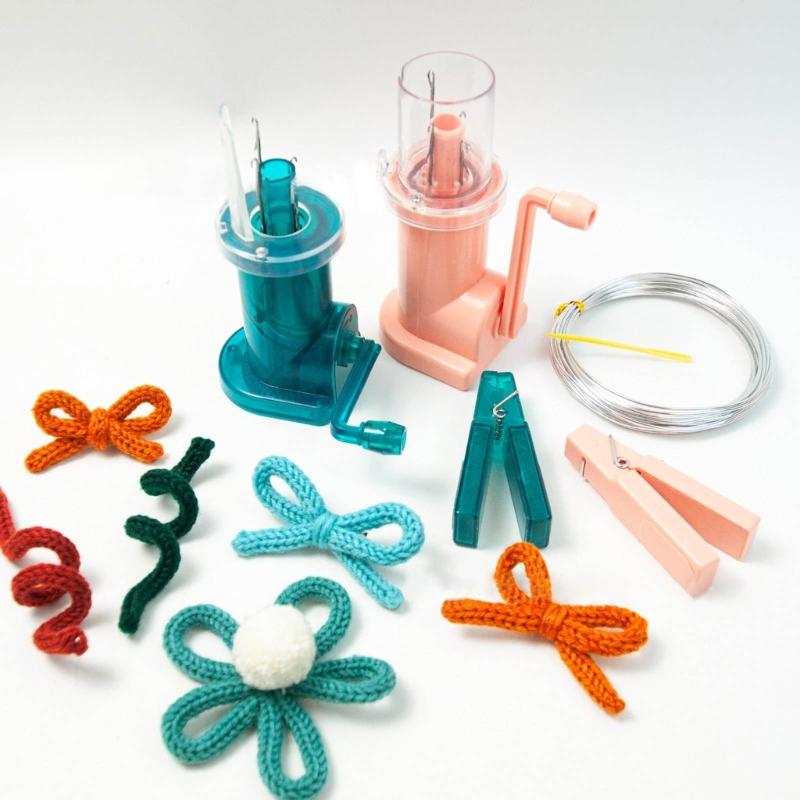 DIY Household Hand Spool Knitter, Mini Sewing Knitting Machine Hand-Operated Knitting Machine Craft Bracelet Weave Tool