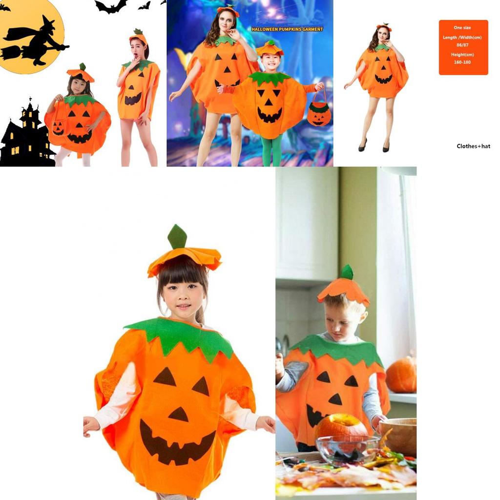Festive Pumpkin Suit Set For Halloween Party And Cosplay
