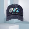 Peace Love Dogs Graphic Unisex Distressed Baseball Cap Adjustable Summer Outdoor Hat