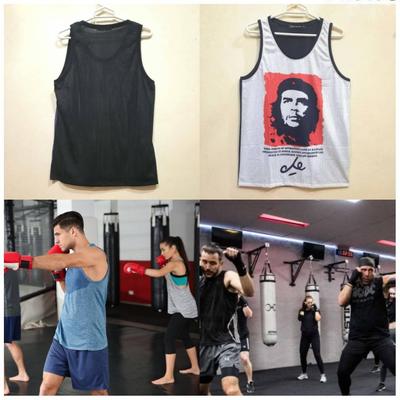 Boxe Kickboxing Muay Thai Fitness Treinamento com Peso Treinamento de Corrida Unissex Homens Mulheres Regata Malha Rede de Pesca Camiseta Sem Mangas Tela Estampada