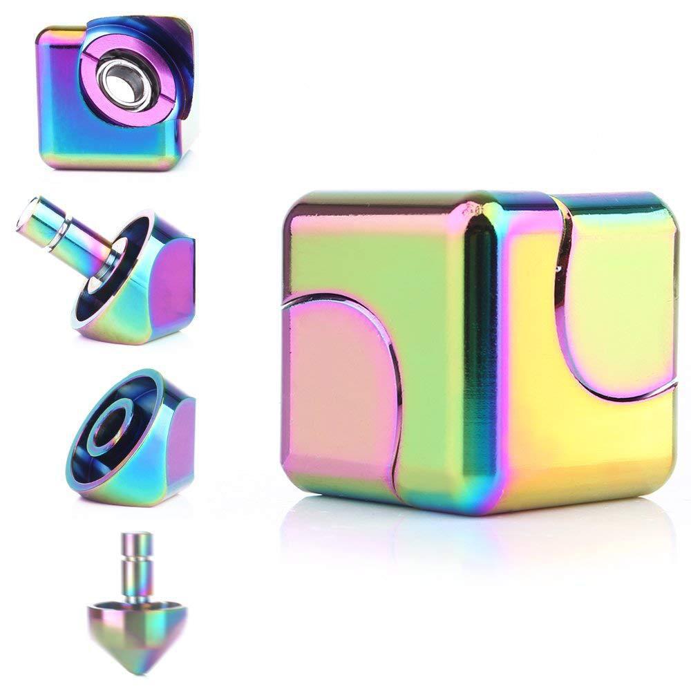 Dazzling Metal Magic Cube Rotatable Finger Spinner Toy