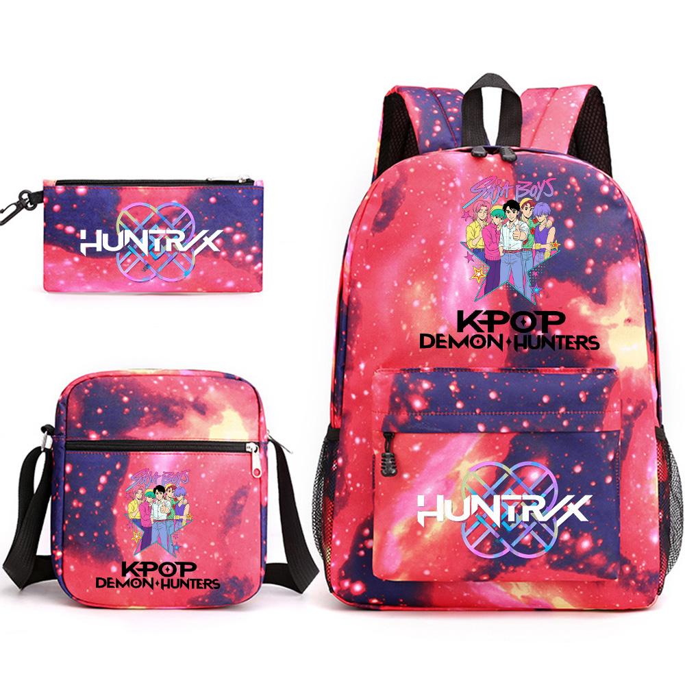 3Pcs/set Anime Cartoon Printed Large Capacity Bookbag Backpack with Shoulder Bag Pencil Case for Student Boy Girl Schoolbag