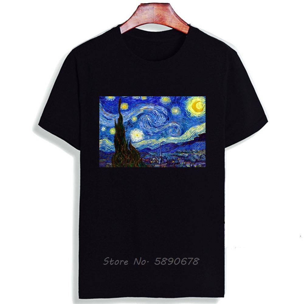Fashion Short Sleeve T Shirt Van Gogh Starry Night Classic Art Printed Men Cotton Top Tees Casual O Neck T-Shirt Unisex TShirt