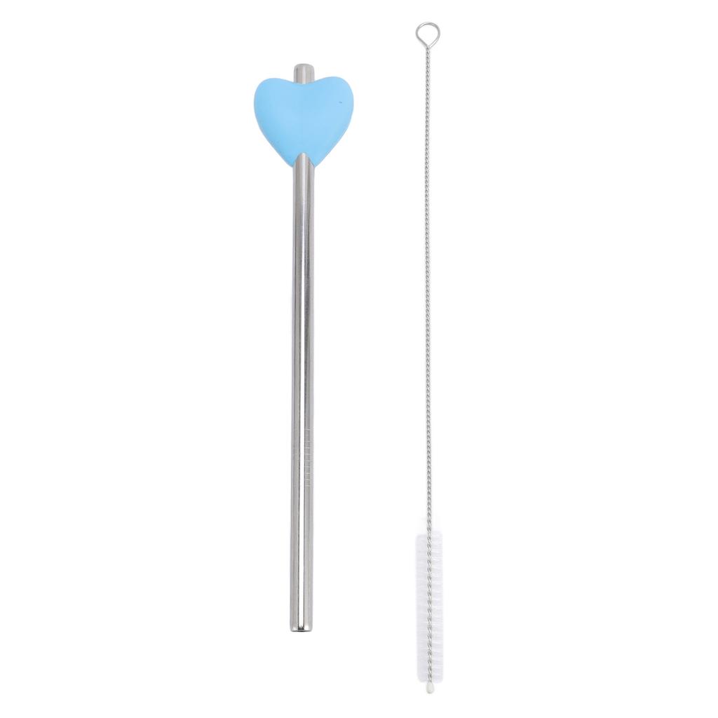 Stainless Steel Drinking Straw with Cleaning Brush Reusable Metal Straight Drinking Straw for