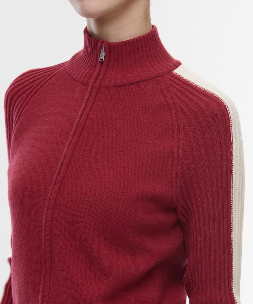 MUSINSA STANDARD WOMAN Women'S Track Knit Zip-Up [Red]