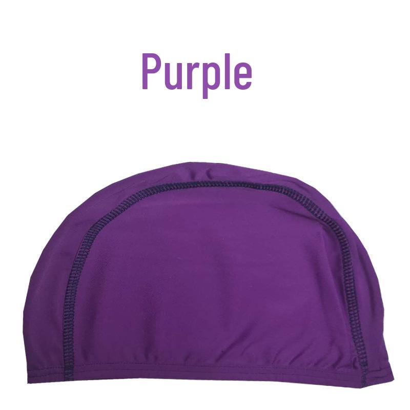 Unisex Adult Polyester Swim Cap for Long Hair, Solid Color, Elastic, Summer Wear