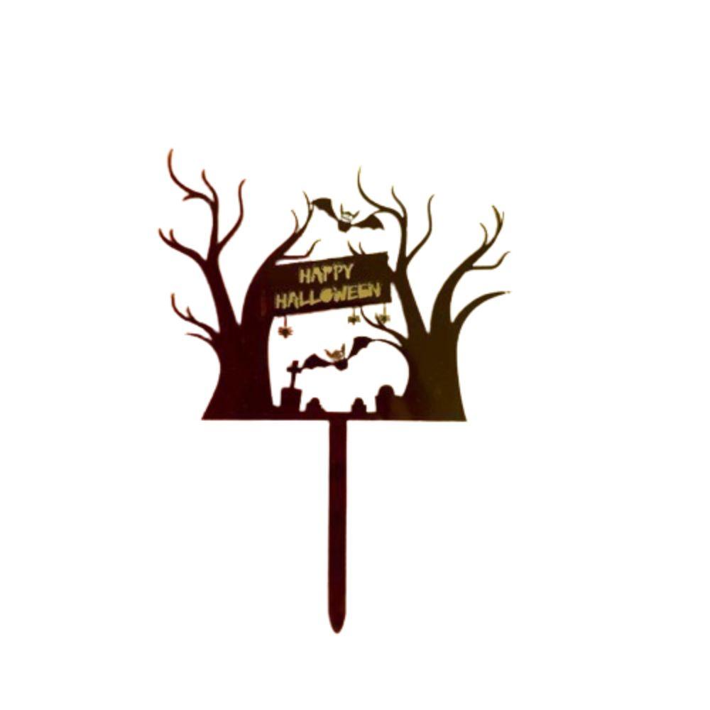 Cartoon Happy Halloween Cake Toppers Acrylic Cake Insertion Flag  Halloween Party Decoration