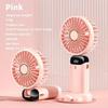 New Wind Cooling Handheld Mini USB Rechargeable Cute Fan Portable 5 Speed Personal Pocket Handheld with Hook &Screen