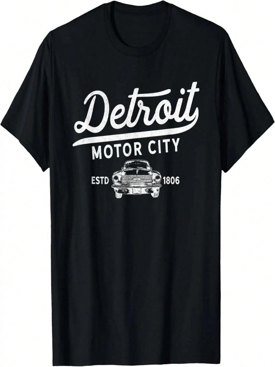 Футболка с надписью Motor City Muscle Car Detroit Новинка Футболка S разноцветный