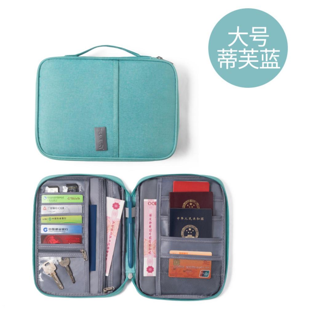 Travel Passport Holder Waterproof Portable Document Organizer Multi Functional Card Holder Large Capacity Handheld Document Bag