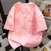 Cartoon Tie-dye Summer Short Sleeve T Shirts Female Loose O Neck All Match Casual Tee Tops Women 2026