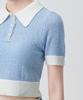 MUSINSA STANDARD WOMAN Women'S Boucle Knitted Polo Shirt [Sky Blue]