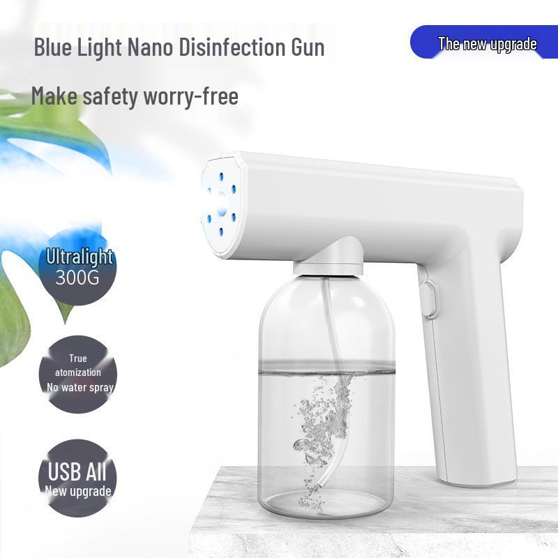 Compact Wireless Rechargeable Disinfection Spray Gun with Blue Light Air Purifier