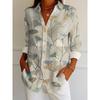 Fashionable Women's Floral Print Long-Sleeve Shirt Loose Fit Comfortable Breathable Long-Sleeve Shirt Casual Everyday Shirt