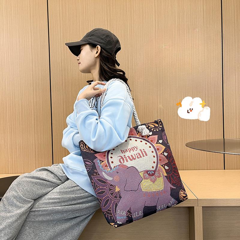 Fashionable Tote Bag Single-shoulder Bag Embroidered Bag Large-capacity Mommy Bag