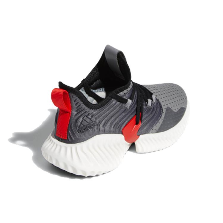 New Adidas Alphabounce Instinct CC J Low Top Kids' Running Shoes Gray Red Teenagers F36807