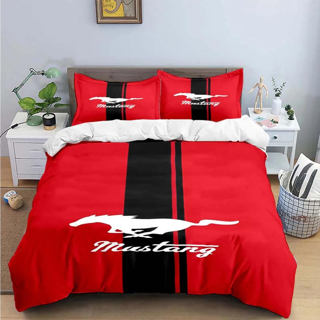 Fashion Exquisite M-Mustang Print Bedding Sets Exquisite Bed Supplies Set Duvet Cover Bed Comforter Set Bedding Set Luxury  Gift