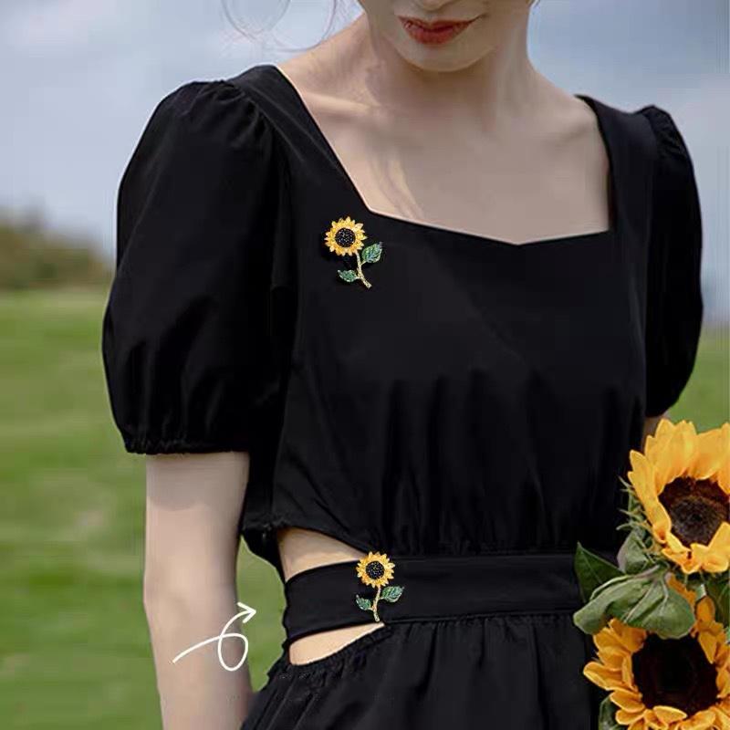 High End Sunflower Brooch For Women, Exquisite Suit Chest Flower, Temperament Coat Brooch, Elegant And Versatile Clothing Accessories