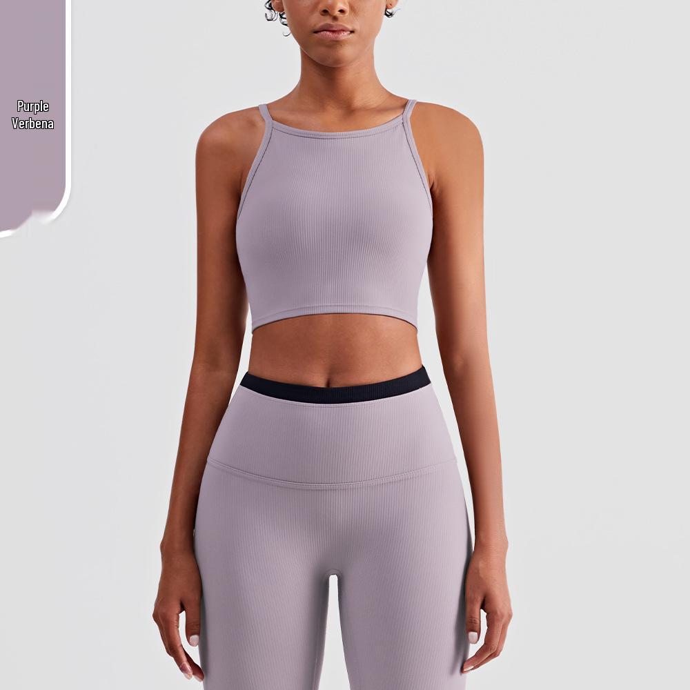 Women's European and American Slimming Ribbed High Neck Yoga Tank Top - Anti-Exposure, Beautiful Back Fitness Apparel for Summer