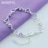  Tone Heart Purple Cubic Zircon Bracelets Jewelry Engagement Celebration Gathering Christmas Women Souvenir GiftTrendy Bracelets