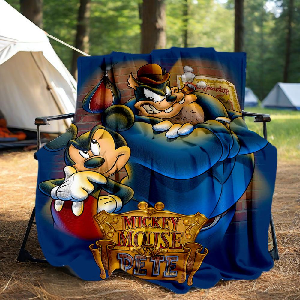 1pc, Mickey Mouse & Pete Blanket Seasonal Universal Throw Blanket for Room