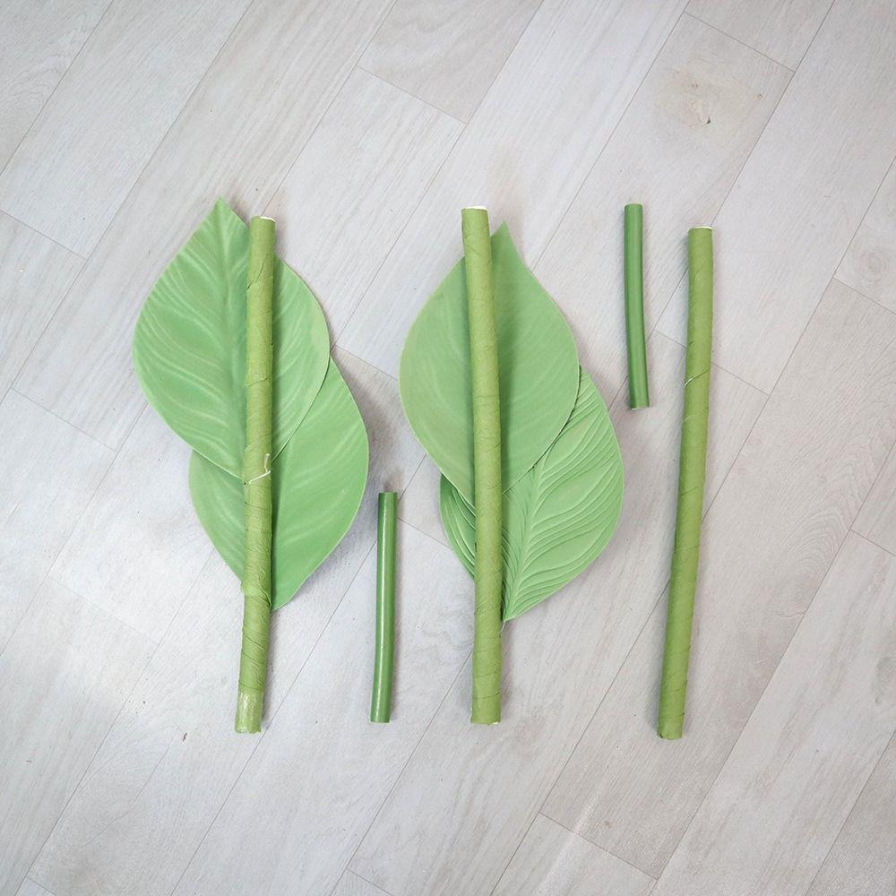 Simulation Artificial Flower Stand Pole 1.35m Giant Flores Pole New Green Leaves Flower Stem