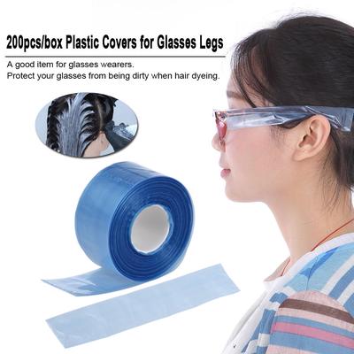 200pcs Disposable Hair Color Dyeing Glasses Legs Slender Bag Ear Support Spectacles Ear Hooks Silicone Anti-slip Rope Non-slip Sleeves Glasses Legs