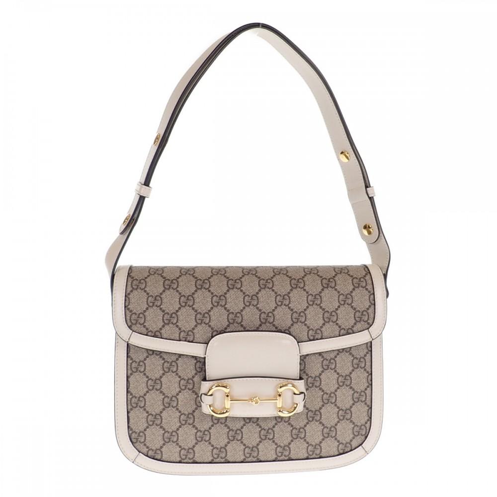 Gucci 602204_92TCG_9761 Shoulder Bag beige/Ebony GG Supreme Canvas/leather Women
