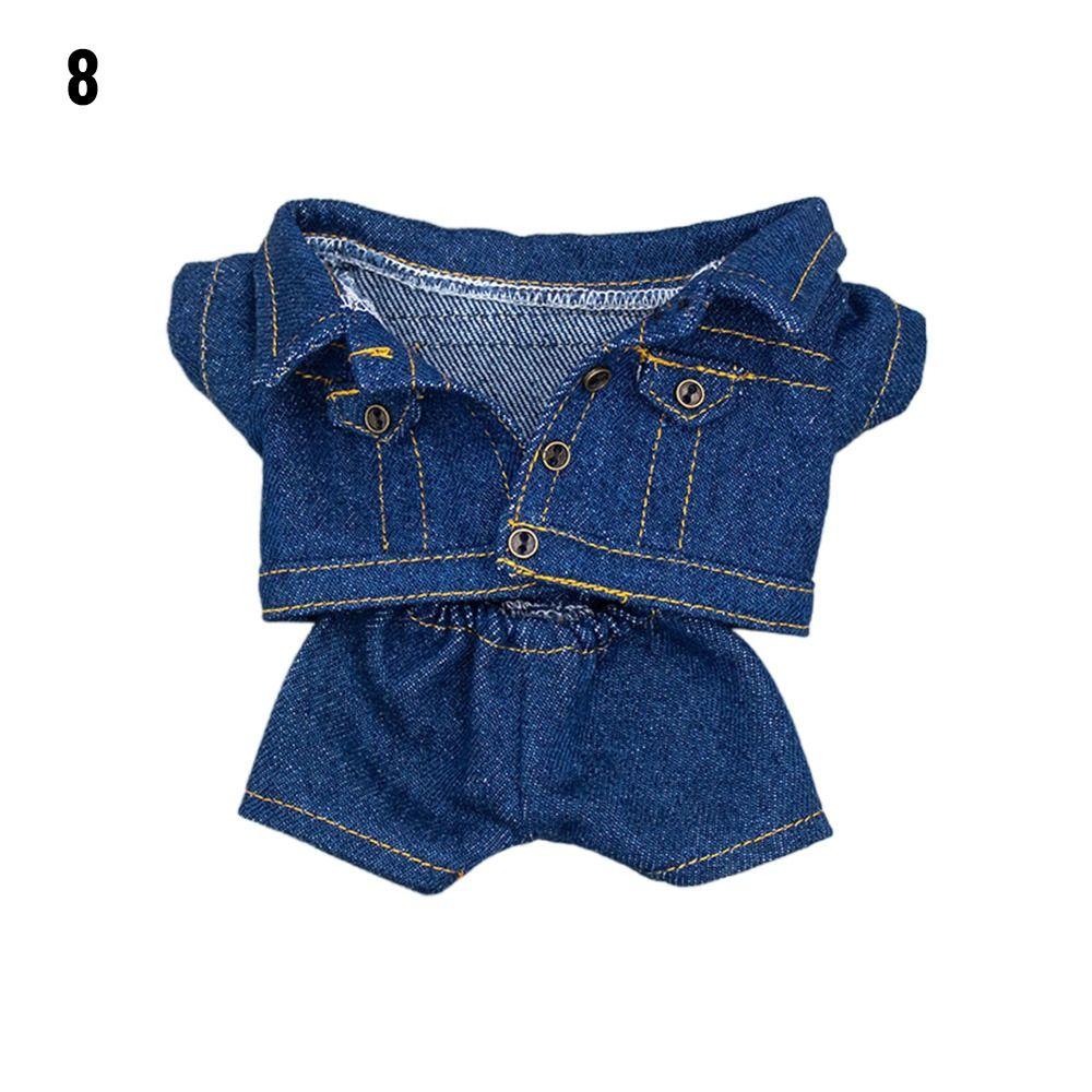 10cm Fashion Jeans Pants Jacket Suits Doll Clothes Cotton Doll Casual Wears Coat Tops 1/12 Dolls Clothes Accessories