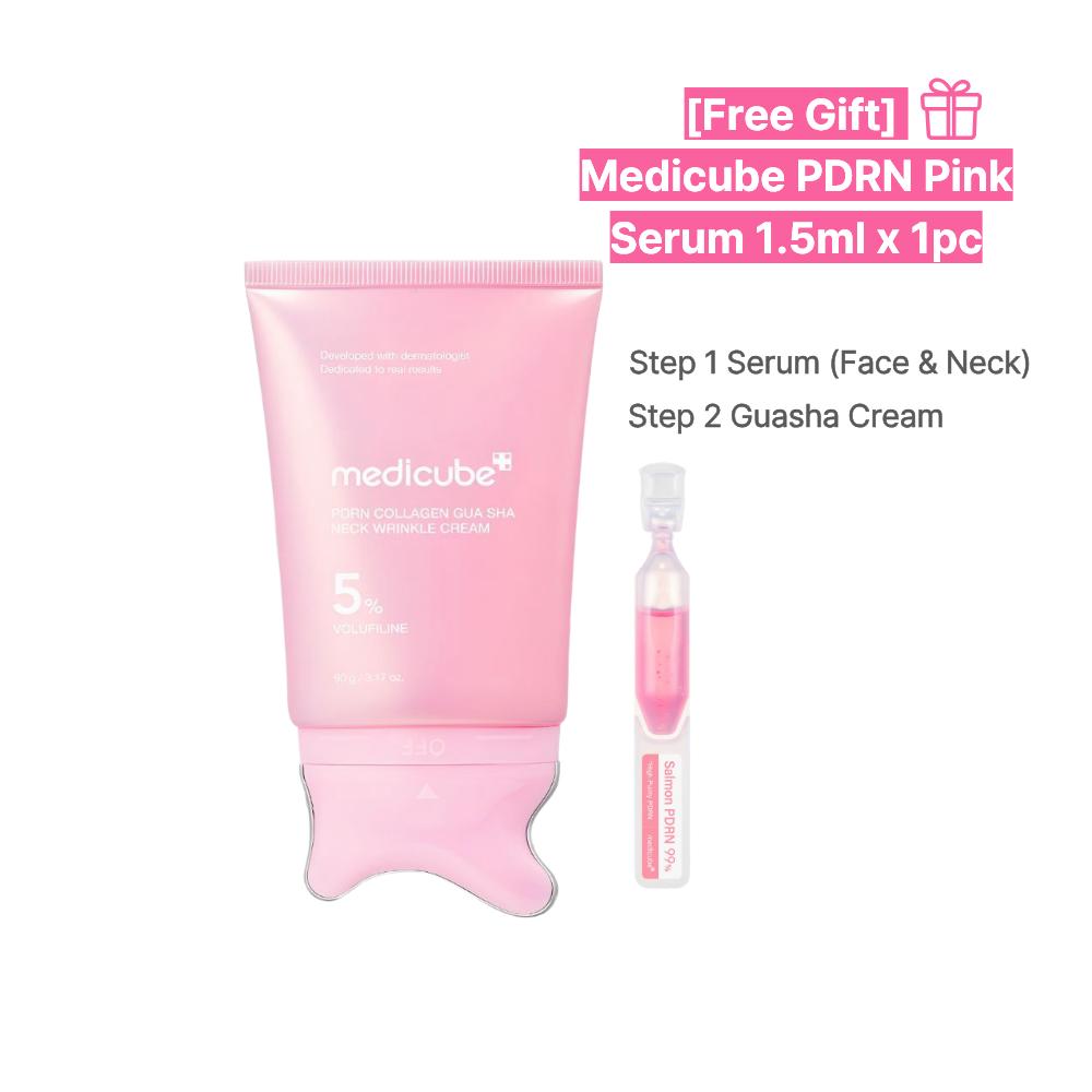 Medicube PDRN Kollagen 5 Prozent Volufilin Guasha Nackencreme mit Massagegerät 90g Slow Aging Lifting Pflege