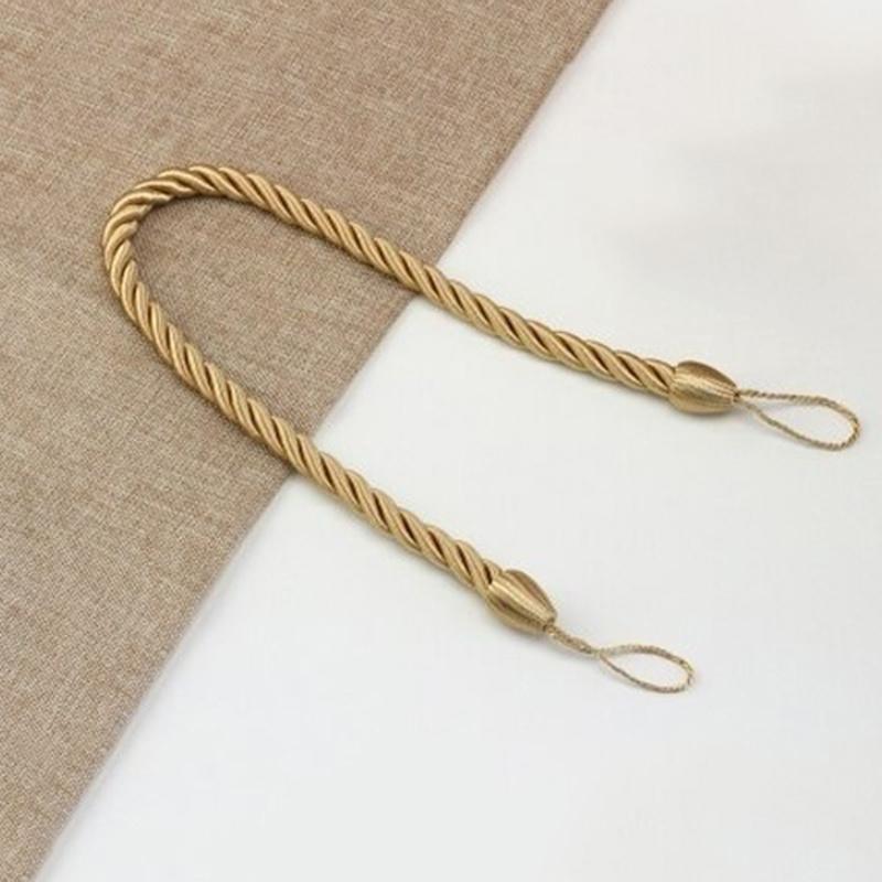 1Pair Handmade Weave Curtain Tieback Gold Curtain Holder Clip Buckle Rope Home Decorative Room Accessories Curtain Tie Backs