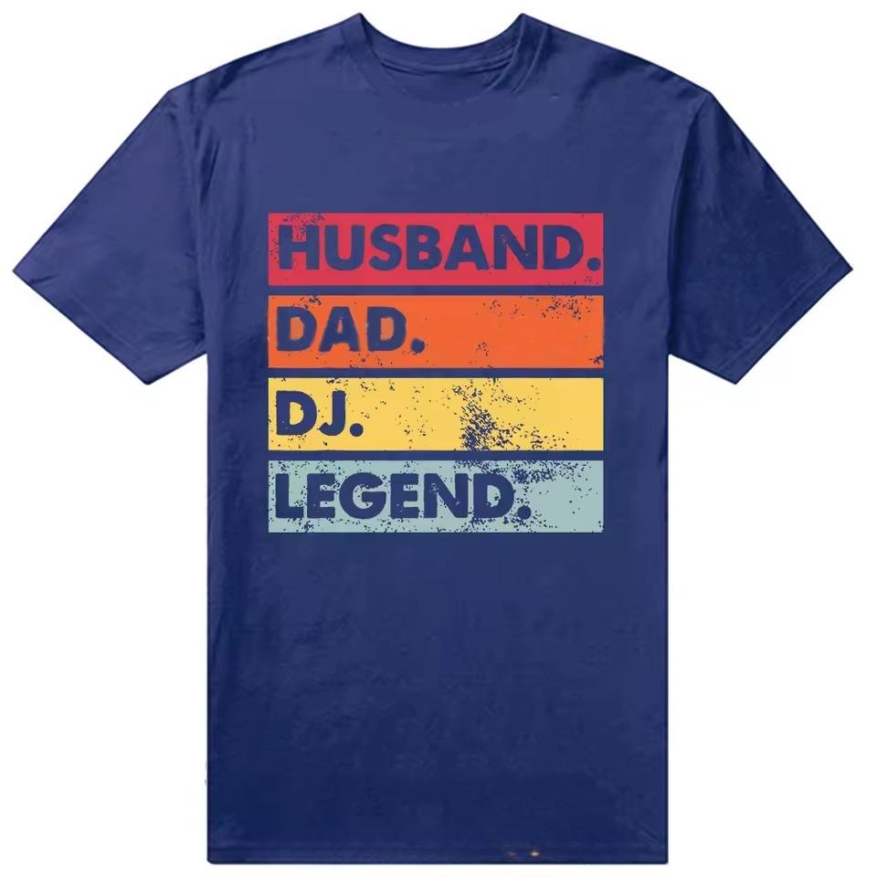 Husband Dad DJ Legend Funny Disc Music Player Oversized Tshirt Summer Unisexs Women Clothing  Tshirt Birthday Fitness T Shirt