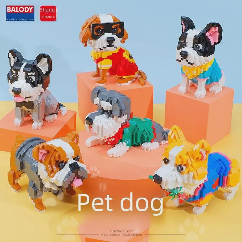 Husky & Schnauzer Toy Building Blocks - Cute Pet Dog Assembly Set for Kids