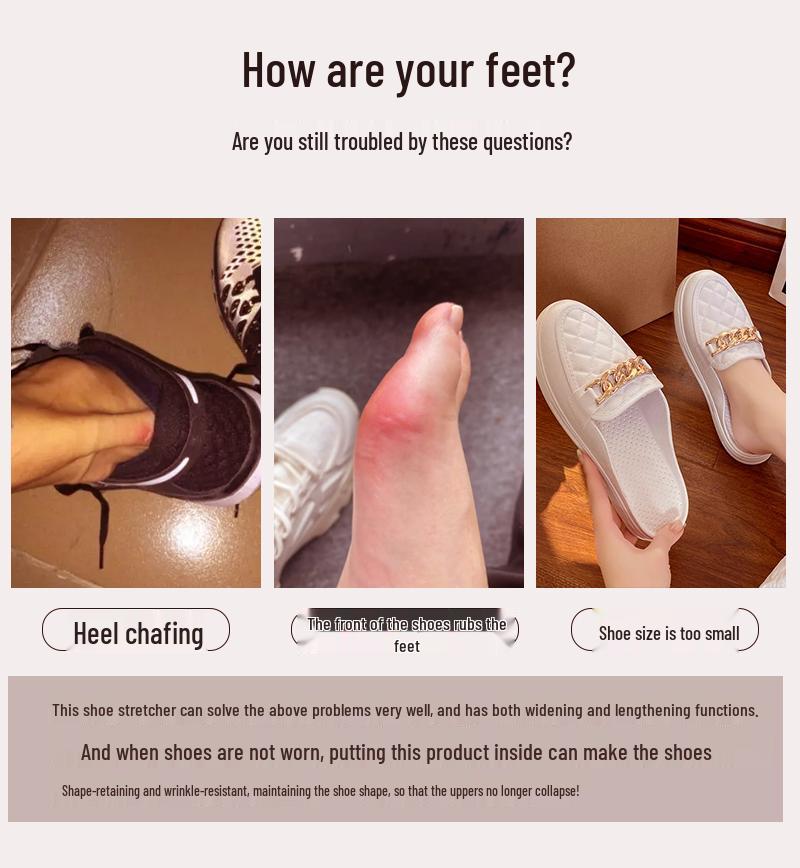 Unisex Solid Wood Shoe Stretcher for Lengthening and Widening Tight Shoes