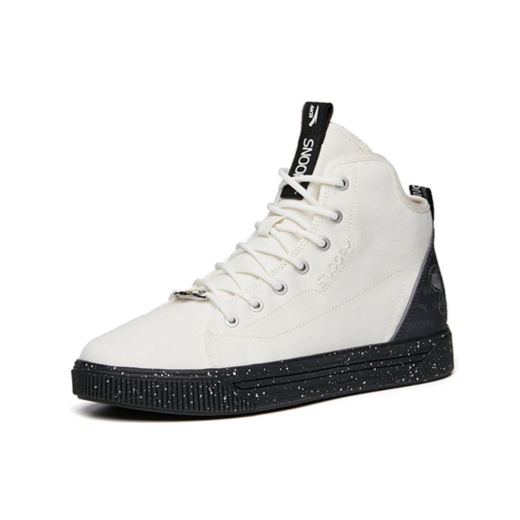 Anta Snoopy X  Collaboration Trendy High-Top Sneakers Men Sneakers White Black 912138601-2