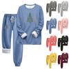 Two Piece Outfits For Women Warm Fleece Lined Jogger Set Crewneck Long Sleeve Christmas Printed Sweatshirts Drawstring Waist Sweatpants