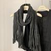 Versatile Pleated Solid Color Spring And Autumn Japanese Cotton And Linen Silk Scarf Silk Scarf Women'S Literary Autumn And Winter Shawl Korean