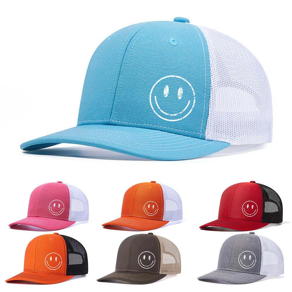 Outdoor Breathable Baseball Cap With Embroidered Smile Face For Casual Summer Wear