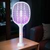 Portable 2 In 1 Bug Zapper Handheld Mosquito Trap Lamp Fast USB Charging Fly Swatter  Office