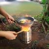 Portable Outdoor Camping Stove Wood Burning Mini Lightweight Stainless Steel Stove Picnic BBQ Cooker Travel Adventure Tools