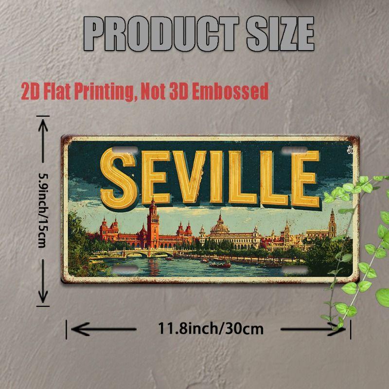 Retro Metal Wall Art Travel Cityscape Decor for Living Room Bedroom Cafe