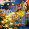 Solar Watering Can Lights Outdoor Garden Decor, Large Sunflower Hanging Lantern with Shepherd Hook, Waterproof Garden Lights for Outdoor Landscape