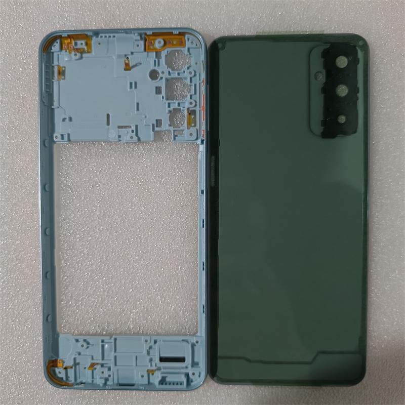 For Samsung Galaxy M23 5G M236 Phone Housing Middle Frame+Battery Back Cover Case Panel Lid Rear + Camera Lens Repair Parts