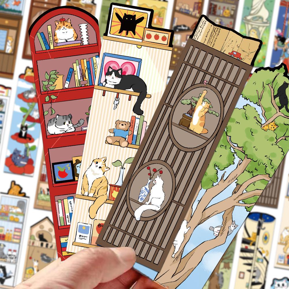 30Pcs/Set Funny Cat's Leisure Time Bookmarks Fashion Stationery School Office Supplies